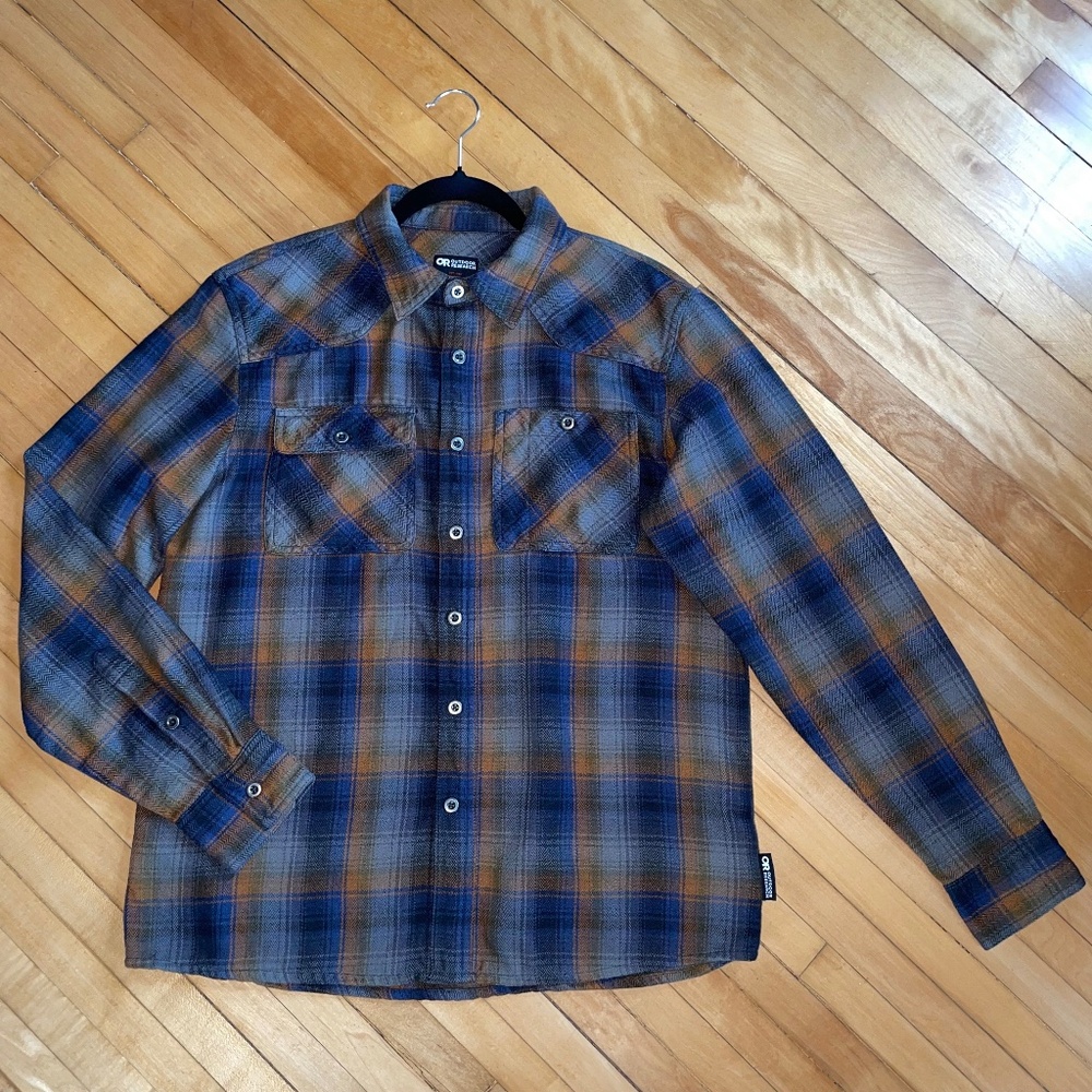 Outdoor Research Men's Feedback Flannel Utility Shirt Plaid Streetwear Gorpcore